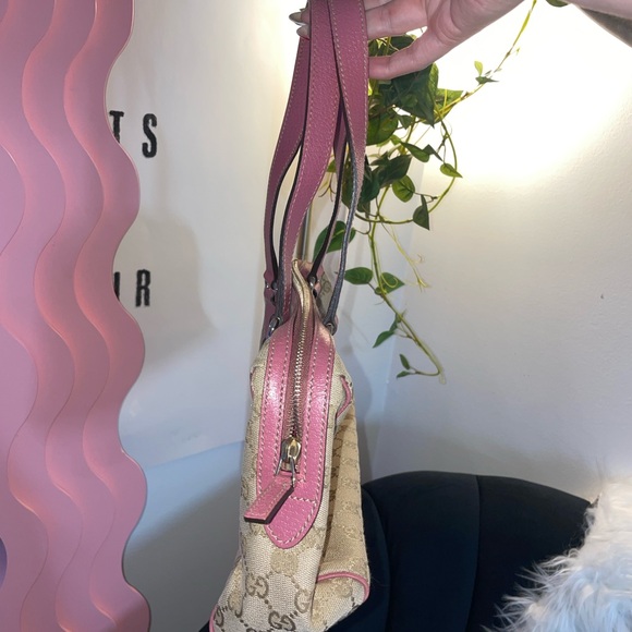 Gucci GG Mini Boston Bag Canvas x Leather Beige Pink Gold Hardware Made In Italy - Picture 7 of 12